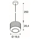 Pendelarmatuur PANTILO ROPE 20 E27 IP20, zilver dimbaar