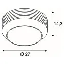 SLV Wand- en plafondarmatuur PANTILO ROPE 27 cilindrisch E27 IP20, zilver dimbaar