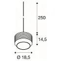 SLV pendant luminaire PANTILO ROPE 19 E27 IP20, gold dimmable