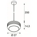 pendant luminaire PANTILO ROPE 27 E27 IP20, silver dimmable