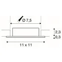 SLV Verzonken plafondring NEW TRIA® 75 XL vierkant, zwart