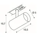 SLV 1-phase spot NOBLO® SPOT round, cardanic swivelling IP20, white dimmable