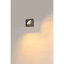 SLV outdoor wall luminaire LID I SINGLE square, rotatable, CCT Switch IP65, anthracite, mat dimmable