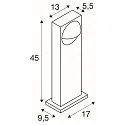 SLV floor lamp LID I 45 SINGLE rotatable, CCT Switch IP65, anthracite, mat dimmable