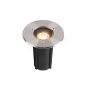 SLV floor recessed luminaire DASAR® S round, swivelling, passable, switchable IP67, stainless steel 