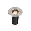 SLV floor recessed luminaire DASAR® S round, swivelling, passable, switchable IP67, stainless steel 