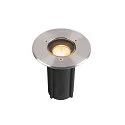 SLV floor recessed luminaire DASAR® S round, swivelling, passable, switchable IP67, stainless steel 
