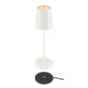 SLV Tafellamp op batterijen VINOLINA TWO 3-CCT 3-voudig, CCT Switch, met Touch-Dimmer, conisch, met Oplaadstation IP65, wit dimbaar