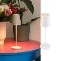 SLV Tafellamp op batterijen VINOLINA TWO 3-CCT 3-voudig, CCT Switch, met Touch-Dimmer, conisch, met Oplaadstation IP65, wit dimbaar
