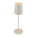 SLV Tafellamp op batterijen VINOLINA TWO 3-CCT 3-voudig, CCT Switch, met Touch-Dimmer, conisch, met Oplaadstation IP65, zand dimbaar