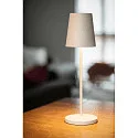 SLV Tafellamp op batterijen VINOLINA TWO 3-CCT 3-voudig, CCT Switch, met Touch-Dimmer, conisch, met Oplaadstation IP65, zand dimbaar