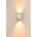 SLV Wandarmatuur voor buitenshuis MODELA UP/DOWN up down, slagvast IP65, wit mat dimbaar