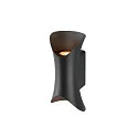 SLV outdoor wall luminaire MODELA UP/DOWN up / down, impact resistant IP65, black matt dimmable