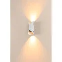 SLV Wandarmatuur voor buitenshuis MODELA UP/DOWN up down, slagvast IP65, wit mat dimbaar