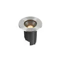 SLV floor recessed luminaire DASAR® M round, swivelling, DALI controllable, passable IP67, stainless steel dimmable