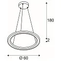 Pendelarmatuur ONE FLAT PD SINGLE PHASE CCT Switch, ring vorm IP20, zwart mat dimbaar
