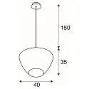 SLV Pendelarmatuur PANTILO CONVEX 40 E27 IP20, chroom
