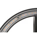 Wandarmatuur voor buitenshuis Q-RING PHASE zonder sensor, dimbaar IP65, zwart dimbaar