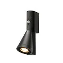 SLV Wandarmatuur voor buitenshuis T-TUBE SINGLE met sensor GU10 IP44, zwart, gelakt dimbaar