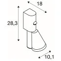 SLV Wandarmatuur voor buitenshuis T-TUBE SINGLE met sensor GU10 IP44, zwart, gelakt dimbaar