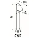 SLV outdoor floor lamp T-TUBE 70 POLE SINGLE with sensor GU10, black dimmable