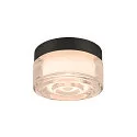 SLV wall and ceiling luminaire CYFT WAVE suitable for VDU workstation IP44, black, lacquered dimmable