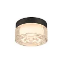 SLV wall and ceiling luminaire CYFT WAVE suitable for VDU workstation IP44, black, lacquered dimmable