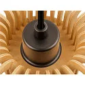 SLV Pendelarmatuur WUD - HALF ROUND halfrond E27 IP20, hout, zwart dimbaar