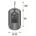 SLV Pendelarmatuur WUD - CYLINDRIC cilindrisch E27 IP20, hout, zwart dimbaar