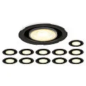 SLV downlight UNIVERSAL DOWNLIGHT IP20 PHASE 38° swivelling, CCT Switch, set of 12, wired through, without trim IP20