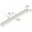 SLV Wandarmatuur ONE LINEAR 70 - PHASE up down, CCT Switch IP44, wit dimbaar