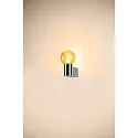 SLV wall luminaire VARYT round, without shade E14 IP44, chrome dimmable