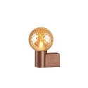 SLV wall luminaire VARYT round, without shade E14 IP44, copper dimmable