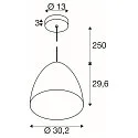 SLV Pendelarmatuur PARA CONE 20 E27 IP20, dimbaar