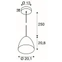 SLV Pendelarmatuur PARA CONE 30 E27 IP20, dimbaar