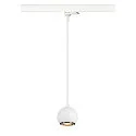 SLV 3-phase pendant luminaire LIGHT EYE® 90 down, ball shaped GU10 IP20, white matt dimmable