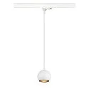 SLV 3-phase pendant luminaire LIGHT EYE® 90 down, ball shaped GU10 IP20, white matt dimmable