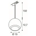 SLV 1-phase pendant luminaire LIGHT EYE® 150 GU10 IP20, black dimmable