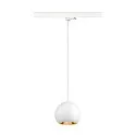 3-phase pendant luminaire LIGHT EYE® 150 down, ball shaped GU10 IP20, white matt dimmable