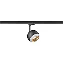 SLV 3-phase spot LIGHT EYE® 150 swivelling, rotatable, ball shaped GU10 IP20, black matt dimmable