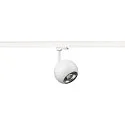 SLV 3-phase spot LIGHT EYE® 150 swivelling, rotatable, ball shaped GU10 IP20, white matt dimmable