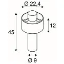 SLV socket luminaire PHOTONI CYL POLE 45 cylindrical, impact resistant E27 IP65, black matt dimmable