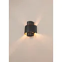 SLV outdoor wall luminaire PHOTONI CYL cylindrical, half round E27 IP65, black matt dimmable