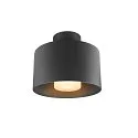 SLV Plafondarmatuur voor buiten PHOTONI CYL cilindrisch, met afstandhouder E27 IP65, zwart mat dimbaar