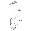 1-fase pendelarmatuur PURI 2.0 - TUBE cilindrisch GU10 IP20, zwart dimbaar