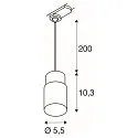 SLV 3-fase pendelarmatuur PURI 2.0 - TUBE cilindrisch GU10 IP20, wit dimbaar