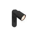 Wand- en plafondarmatuur PURI 2.0 - TUBE hoekig, met schakelaar GU10 IP20, zwart dimbaar