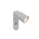 Wand- en plafondarmatuur PURI 2.0 - TUBE hoekig, met schakelaar GU10 IP20, grijs dimbaar