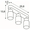 Wand- en plafondarmatuur PURI 2.0 - TUBE 3-vlams, lang GU10 IP20, goud, zwart dimbaar