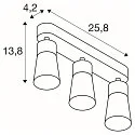 wall and ceiling luminaire PURI 2.0 - CONE 3 flames, long GU10 IP20, gold, black dimmable
